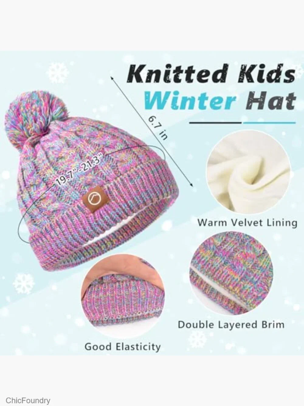 Kids Winter Hat Gloves Set - 4 Pcs Fleece Lined Beanie Scarf Mittens Socks for